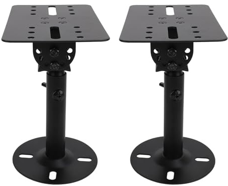 Asixxsix 1 Paire de Supports D'enceintes, Support de Haut-Parleur Mural en Métal Rotatif à 180° avec Tige de Support, Support de Montage de Haut-Parleur Robuste jusqu'à 88 LB