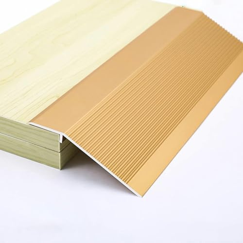 Tira de transición ancha de aluminio de madera a baldosa, borde desigual de suelo, barra de transición larga para puerta