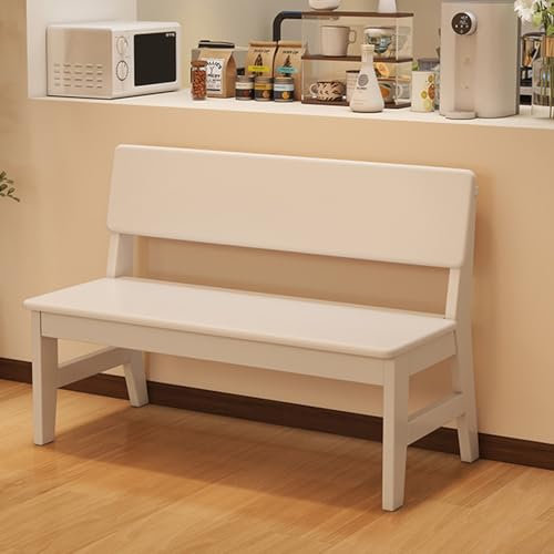 HARELA Esszimmer Sitzbank mit Rückenlehne, Küchenbank Wohnzimmerbank Schuhbank, Küchenbank im Landhaus, für Esszimmer/Schlafzimmer/Balkon, Stil Größe wählbar(White,120cm/47.2in)