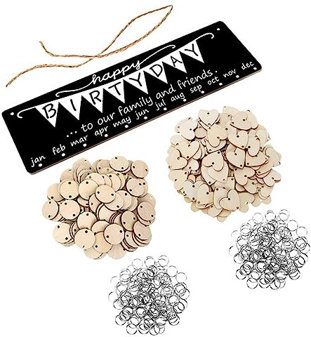 NUOBESTY 1satz Geburtstagskalender Wanddeko Unbeschrifteter Holzkalender Mit Rundem Und Herz- Für Flur Und Schlafzimmer Für Individuelles Design Und Lange Haltbarkeit