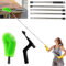 2-in-1 Gutter Cleaning Tools, Telescopic Gutter Cleaner with 5-Section Pole, Gutter Cleaner with Gutter Brush & Leaf Shovel for Bungalow(Silver+Black+Green)