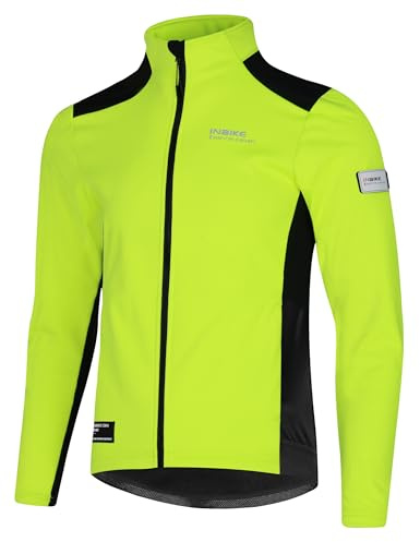 INBIKE Fahrradjacke Herren Winter Thermo Softshelljacke Winddicht Atmungsaktiv Radjacke für Radfahren Laufen Wandern Outdoor Schwarz