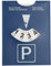 Disco Horario de Lujo Grande para Estacionamiento, Modelo Europeo Multilingüe, en Cuero Sintético Suave al Tacto, 10x13cm, para Coche, Moto y Autocaravana，Azul