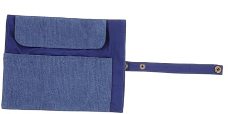 DOITOOL Federmäppchen aus Canvas mit Rollverpackung Tragbares Design zum Organisieren von Schreibwaren für Zeichnen und Malen Blau