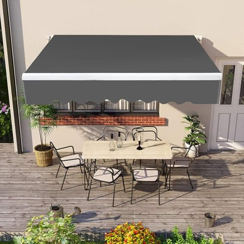 Tenda da giardino a scomparsa, tenda da giardino manuale, per esterni, impermeabile e resistente ai raggi UV, facile da usare e installare, perfetta per parasole