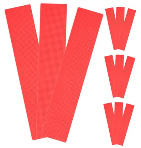 CLISPEED 12PCS Red Court Line Markers Flat Rectangular Field Marking Pads for Tennis Basketball Volleyball Badminton Precise Boundary Spot Markers with High Visibility for Accurate Sports