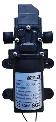 Pompa idraulica elettrica agricola da 12 V e 70 W, pompa a membrana ad alta pressione, pompa idraulica multiuso nera(12V 70W-B)