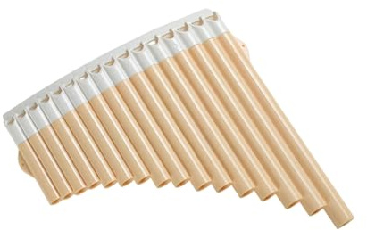Panflöte Für Erwachsene Bambus Panflöte 16 Rohre Gebogen Für Anfänger In Der Tonart 18 C(16 beige brown)