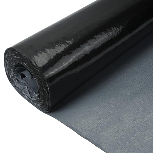 GOOFCXO 39 x 32.8' Self-Adhesive Waterproof Roofing Roll Self Stick Waterproofing Sealing Roll Roofing for Metal Roofing Panels House and Porch Roof Shingles, Black