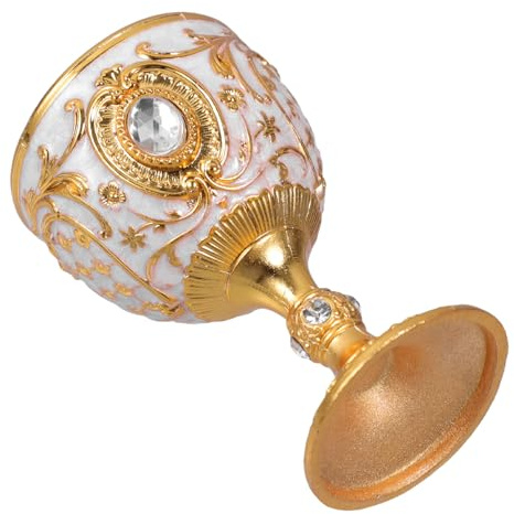 Veemoon Verres à Liqueur Rétro en Alliage de Zinc 30 Ml Coupe à Vin Européenne Dorée Blanc Cassé pour Maison Fête et Décoration Vintage