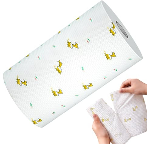 Toallas de papel de cocina – Tela no tejida 20 x 12 x 12 cm, 225 g | Rollo de toalla de limpieza | Toallitas de limpieza absorbentes para cocina, comedor, limpieza del hogar y diario en el h
