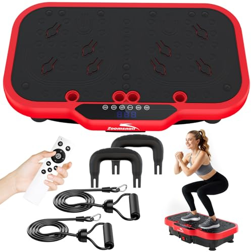 Vibration Plate Exercise Machine with Handles, 2026 Upgrade Motor 8000 Vibrations/min & Extra Larger Vibrating Plate, 400lbs Power Plate, 200 Speed Levels, 5Modes, Bluetooth, Quiet, for Weight Loss