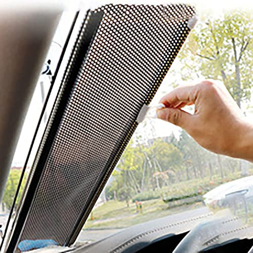 Car Sunshade, Universal Retractable Curtain Window Roller Sun Shade Blind Protector, Automatic Rolling Blinds, Sun Protection, Thermal Insulation Curtains, 2 PACK (2Pcs 58x125cm)