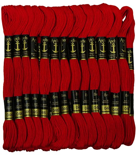 Anchor Kreuzstich Hand Stickgarn perlte Craft Nuhen Fließt 25 Skeins-Rot