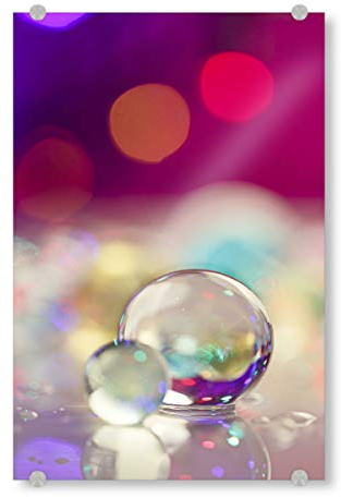 artboxONE Acrylglasbild 30x20 cm Abstrakt Globe Bild hinter Acrylglas - Bild Glaskugel Lichter