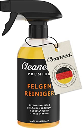 Cleaneed Premium Alufelgen Felgenreiniger – Made in Germany – Entfernt auch die stärksten Verschmutzungen - Mit Wirkindikator, Rückstandsfrei, Biologisch Abbaubar, Oberflächenschonend
