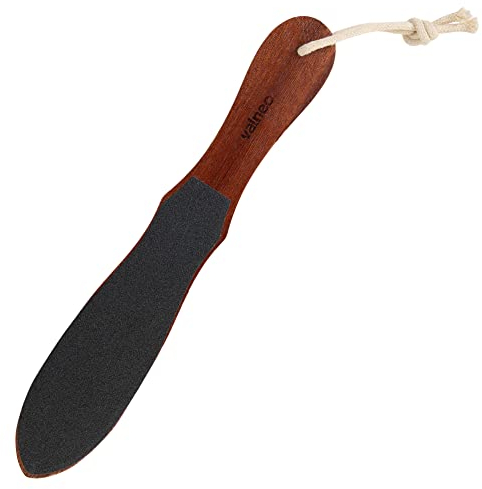 VALNEO Foot File for Hardened or Dry Skin - Coarse and Fine Callus File Made of Wood - Wooden Paddle Callus Remover for Hand and Foot