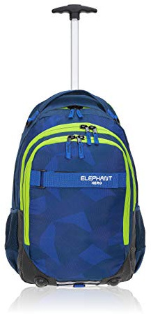 Elephant Schultrolley Rucksack Trolley Mädchen 12771 Cyber Camo Neon | Hero Signature Kinder Schule Schulrucksack mit Rollen Räder Trolly Rucksacktrolley Trolleyrucksack Auswahl Blau RV Gelb