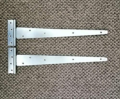 Tee Hinge 4 6 8 10 12 14 16 18 Wooden Gate Fitting Kit Garden Gate Zinc (1 Hinges, 18 450mm)