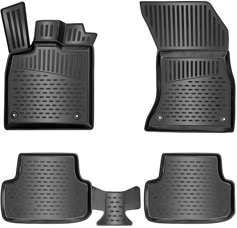ELMASLINE 3D Gummimatten Set für Mercedes E-KLASSE W211/S211 2002-2009 | Extra hoher 5cm Rand | Zubehör Fußmatten