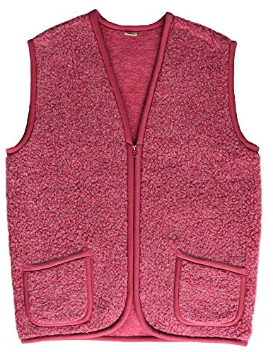 SamWo, Schafwollweste aus 100% Merinowolle, SWWA zip (XL, weinrot)