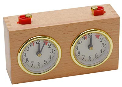 POHOVE Professionelle Digitale Schach Uhr - Internationaler Holz Wettbewerb Timer, Kompakt und Tragbar für Spiele, 6.10x2.17x3.74 Inch