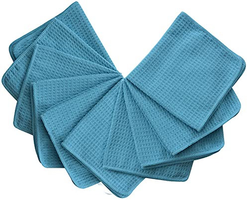3 PCS Micro Fibra Weave Toalla Microfibra Cocina Paños de Limpieza Plato Secado Toallas (Color : Light blue, Specification : 5PCS)