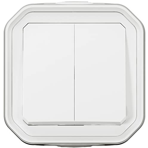 Legrand - Control para función de doble interruptor o de ida y vuelta 10A o empuje 10A impermeable Plexo completo para montaje en blanco visible