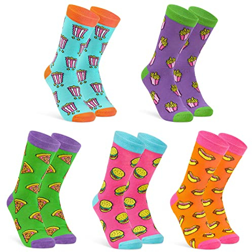 CityComfort Wadenstrümpfe Damen Bunte Socken Lustig für Jugendliche & Frauen, bequeme Damensocken, 5er Set