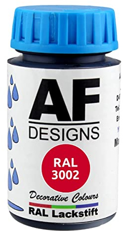 Alex Flittner Designs Lackstift RAL 3002 KARMINROT glänzend 50 ml Holz | Hochwertiges Lackstift (wasserverdünnbar) - ideal geeignet für Hobby, Freizeit, Modellbau, Basteln und um Kunststoff - oder