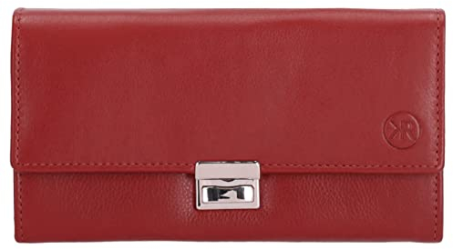 Kenorada Kellnerbörse Traun | hochwertige Geldbörse für Gastro | Börse aus echtem Leder | 8 Schein- und Steckfächer | schließt mit Überschlag und Schnappverschluss (rot)