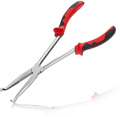 LEONTOOL 27,9 cm Schlauchgriff, lange Reichweite, Ringnasenschneider mit 3/10 Zoll Durchmesser, Zündkerzenentfernung mit gezackten Backen, lange Reichweite, Kreisschlauchzange für Auto