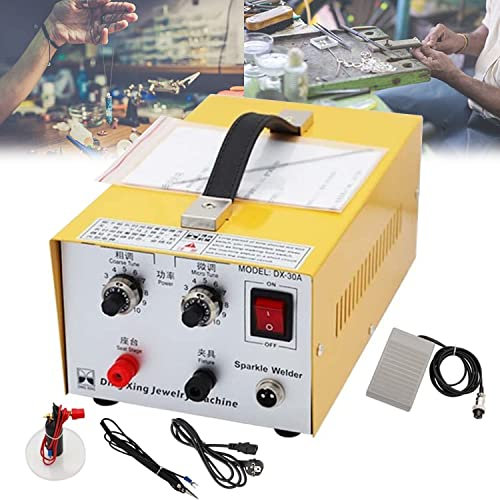Saldatrice a Punti, Saldatrice Laser Portatile Saldatrice ad Arco a impulsi 110V/220V per Riparazione di Gioielli Fai-da-Te Saldatrice e Saldatura a Punti in Metallo Alluminio Oro