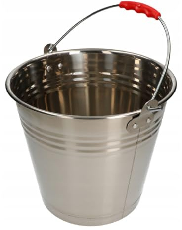MIKONI Edelstahleimer Lebensmitteleimer Kücheneimer Futtereimer Milcheimer Eimer Garteneimer Baueimer für Gastronomie (12 Liter)