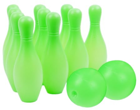 FLORMOON Bowling-spel, 10 stycken bowlingset för inomhus och utomhus som lyser i mörkret, pedagogiska leksaker, familj, sportspel för ålder 2 3 4 5 6 småbarn