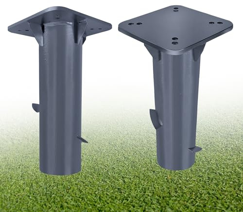 VA-Cerulean Metall Sonnenschirmständer, Universal-Bodenplatte, Bodenhülse für Sonnenschirm Ampelschirme Kurbelschirm, Bodenanker zum Einbetonieren (Dunkelgrau)