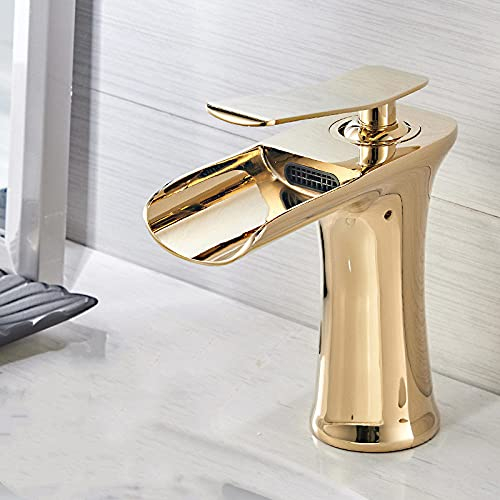 Waschtischarmaturen Wasserfall-Waschtischarmatur, Einzel- und Doppelwaschtisch-Mischbatterie, Fledermaus-Antik-Wasserhahn, Messing, Spülbecken, Wasserkran, Silber, Golden,