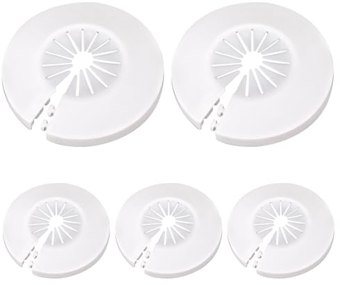 Molain Heizungsrohr Rosette Rohrabdeckung, 5pcs Klapprosette Rohrmanschette für Heizungsrohre Warm und Kaltwasserrohre Gasrohre Obere und Untere Wasserrohre Leitungsrohre(14-29 mm Universal)
