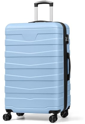 ChaCool Koffer Set Trolley Reisekoffer Check-In Gepäck, 45.5 * 26 * 57.5cm Hartschalen-Koffer mit TSA-Schloss und 4 Rollen ardschale Boardcase Handgepäck mit 8cm Volumenerweiterung （L, Hellblau