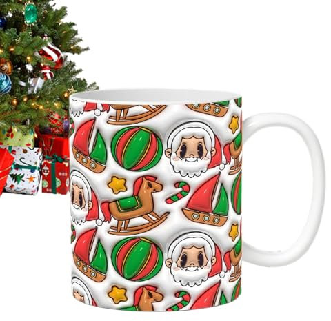 -Weihnachtstassen, Illusion Tasse Weihnachten, Lebkuchenmann-Weihnachtstasse, Weihnachts Geschirr, Weihnachtliche Keramiktasse, Weihnachtstrinkbecher für weihnachtliche Tischdekorationen