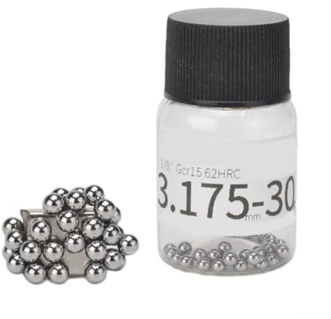 HpLive Steel Ball for Mountain Bike Hub Bearings, 6.35 mm Wheel Beads for Road Bikes (3.175 mm, 30 Pieces)