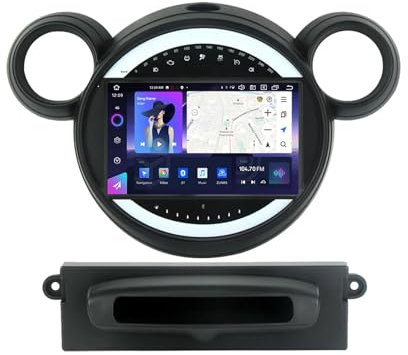 2 DIN Radio de Coche Android 13 de 9 Pulgadas Coche Pantalla Tactil para BMW Mini R60 R61 2010-2016 Reproductor Multimedia con WiFi/FM/Mandos del Volante/Cámara Trasera/Navegación GPS(NF-6 8+128G)