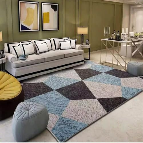 RUGMRZ Kinderteppiche Mädchen Geometrisches, Modernes, Rutschfestes Wohnzimmer-Sofa, Schmutzabweisend, Dekorativ, Kurzer Flor Auslegware Kinderzimmer Mehrfarbig Haus Dekoration Modern Teppich Deko FL