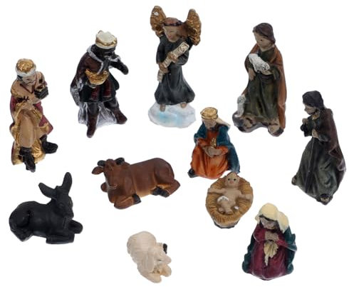 IMIKEYA 1 Satz Krippenschmuck Katholisch Biblisch Jesus Krippenfigur Weihnachten Jesus Chanukka-Ornament Mini-Jesus Kruzifix Jesus Plüschfigur Advent Mini-krippe Götter Harz
