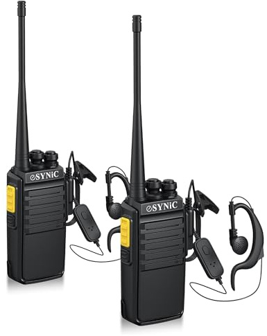 eSynic Professional Digital Walkie Talkie for Adult Long Range 2PACK Rechargeable Walkie Talkies with VOX Function Earpieces Hand Free 2 Way Radio Noise Reduction for Indoor & Outdoor