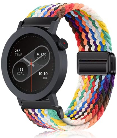 PaceBid 22mm Nylon Straps for CMF by Nothing Watch 3 Pro, Men and Women Sport Braided Magnetic Replacement Watch Band for CMF by Nothing Watch Pro 2/3 - Rainbow