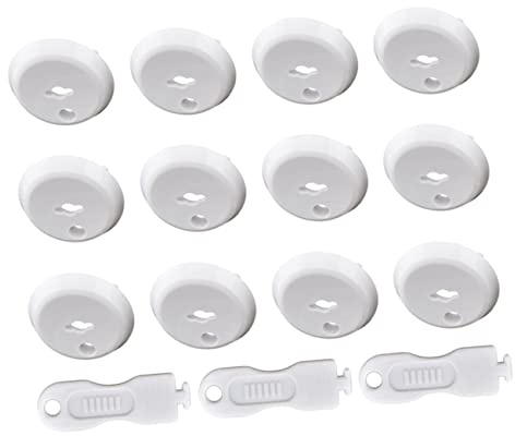 KOCKSHION 18 Stk Schutz Abdeckung Für Stecker Eckenschutz Babysichere Abdeckungen Elektrischer Schutz Türverschluss Für Wohnwagen Kabelverdecker Türschloss Auslauf Abs Weiß