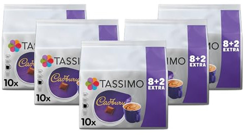 Tassimo Cadbury Hot Chocolate Pods x10 (Pack of 5, Total 50 Drinks)