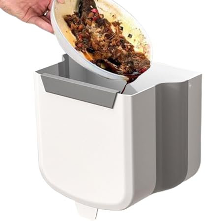 Bote de Basura de Cocina pequeño, Bote de Basura para Cocina,Contenedor de basura de cocina plegable Contenedor de basura de cocina - Práctico cesto de basura para cocina, papelera de baño para sala d