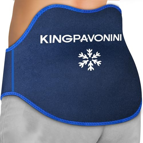 KingPavonini Sac de Glace Extra Grand pour Soulager les Douleurs au Dos avec Sangle d'Extension, la Sciatique, la Hernie Discale, la Douleur au Coccyx, pour la Thérapie par le Froid/la Chaleur